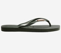 Image 4 of NEW...... Havaianas Square Logo Metallic -  Green Olive