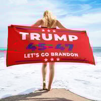 Image 2 of Trump 45-47 Let's Go Brandon Beach Towel