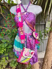 Image 4 of Frida frilly shorts -purple pink and jade 