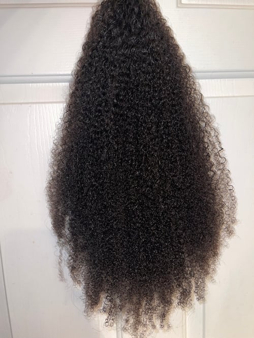 Image of 3C/4A AFRO KINKY CURLY CLIP INS & PERFECT MATCH DRAWSTRING PONYTAIL 