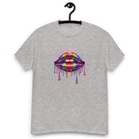 Image 8 of Unisex classic tee, Rainbow Lips Dripping Paint Retro Tee