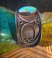 Image 5 of vintage agate and turquoise modern cuff 