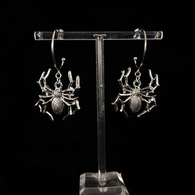 spider hoop earrings 