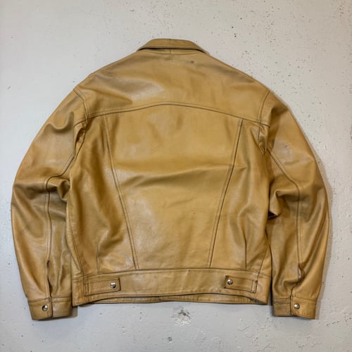 Image of 2000s Leather Trucker Jacket, Size Large