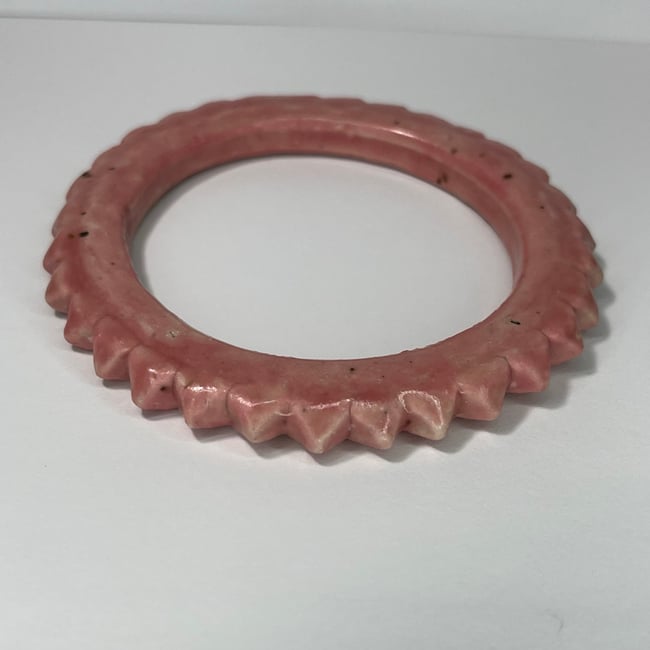 Speckled Pink Studded Bracelet - 7.25 in Inner Diameter