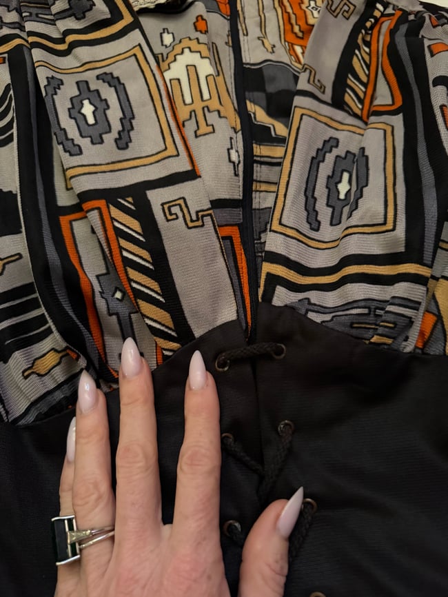 early 70s corset lace up mini dress 1960s