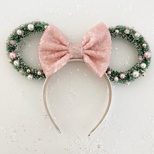 Image of Wreath Ears with Blush Bow - PREORDER