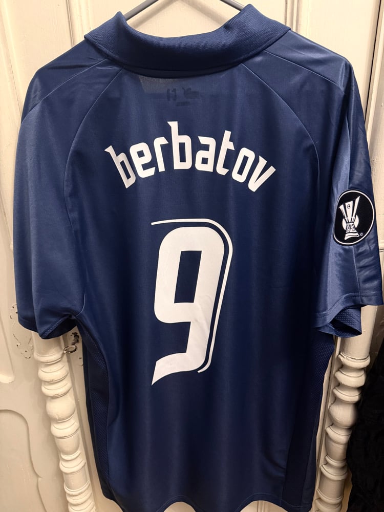 Image of Tottenham Hotspur “BERBATOV 9” 2007/08 Away Shirt + UEFA patch  (XL)