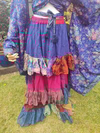 Image 2 of Wanderlust maxi skirt / bandeau dress Navy rainbow 8-16 uk