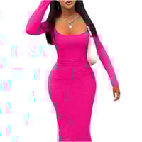 Image 4 of Long Sleeve Sheath Dress lady casual 