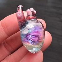 Image 2 of LARGE "MY HEART BELONGS TO THE SEA" ANATOMICALLY CORRECT HEART PENDANT 30