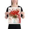 WATERCOLOR ART PRINT "Red Flowers"