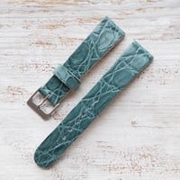 Image 4 of 19mm Crocodile Strap - Cyan Stitchless