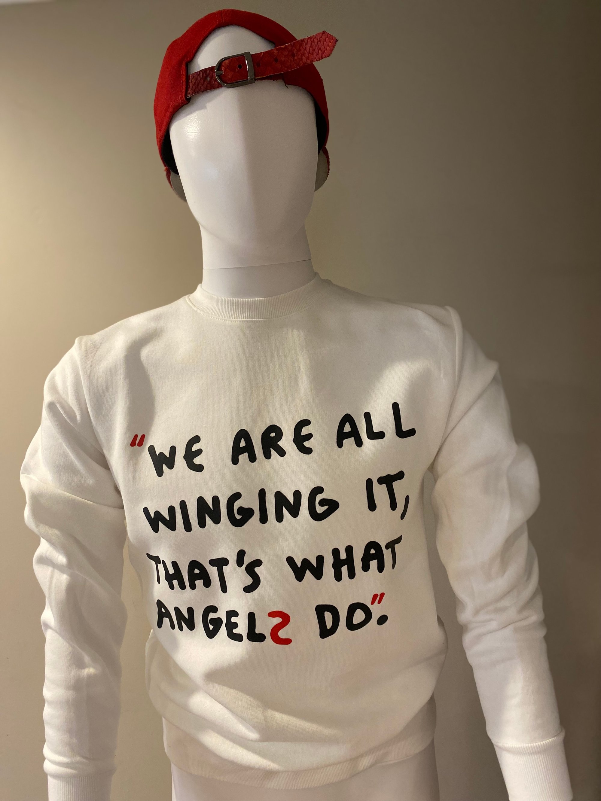 Image of “ WINGING IT” crew neck (white)