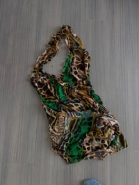 leopard cross over blouse (sz med)