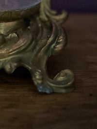 Image 9 of Boule de cristal de bohème de 12cm et son support en régule doré XIXème siècle