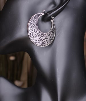 Image of Crave Leopard Silver Hoops