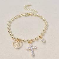 Image 1 of Cross & Virgen Bracelet