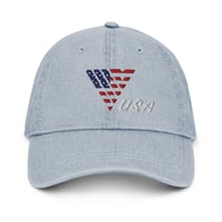 Image 1 of **NEW** Denim Hat - Heart Anthem USA