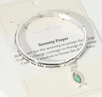 Serenity Prayer Abalone Ichthys Charm Stretch Bracelet