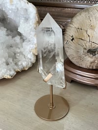 Image 1 of Polished Clear Quartz Crystal Point In Custom Stand #2914