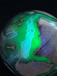 Image 4 of Large Volcano Agate Sphere UV #2112