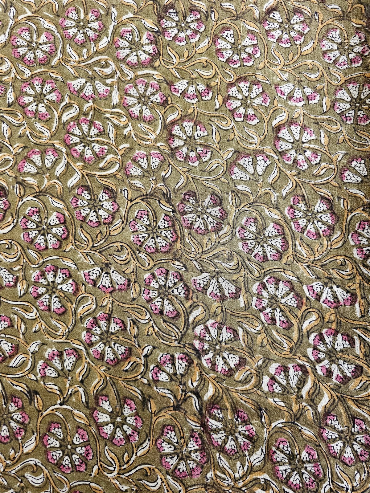 Image of Namaste fabric fleur et kaki