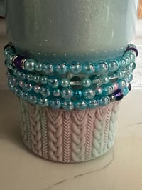 Image 2 of Star Shine Blueberry Milk Blue and Purlple Tumbler Bracelet Stack