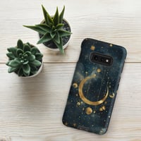 Image 5 of Blue and Gold Celestial Moons Design Tough Case for Samsung®