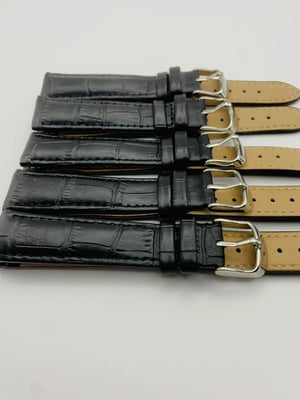 Image of LOTS OF 5 & 10 X CROC LEATHER GENTS WATCH STRAPS,18mm/20mm,BLACK,BROWN,ORANGE,TOP QUALITY,NEW.
