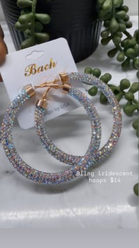 Bling iridescent hoops