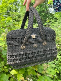 Image 11 of Magnifique panier en osier, à anses croisées, vannerie de Picardie, 1890!! 