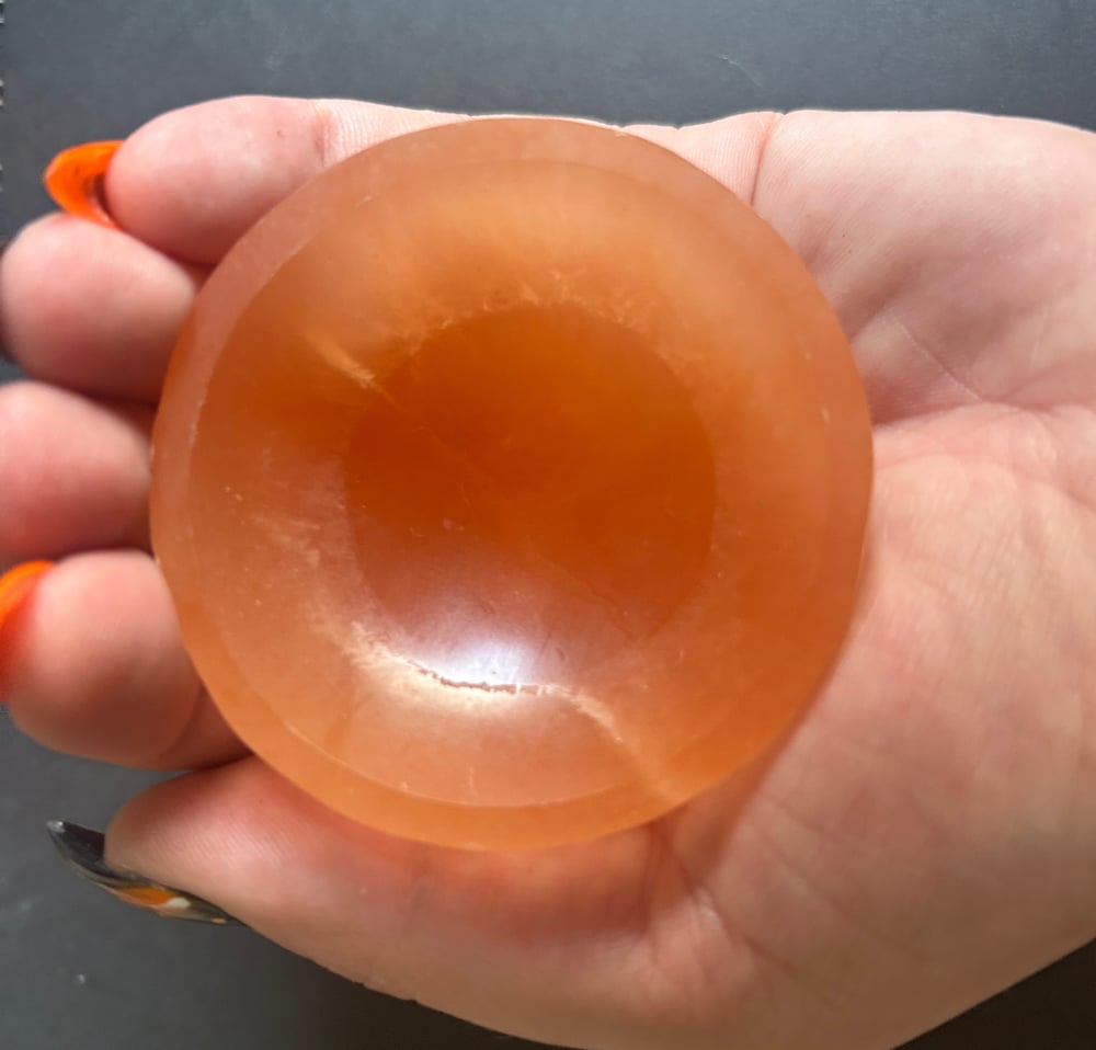 Mini Peach Selenite Bowls