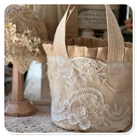 Image 1 of Handmade Vintage french lace Bucket Bag