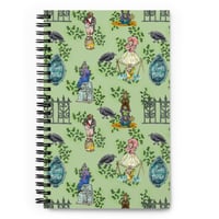 Image 1 of Green Haunted Mansion Pattern Spiral Notebook