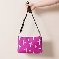 Image 1 of pink white cross Crossbody bag