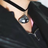 Image 4 of VISION, Sculpted Silver Eye on Velvet Choker