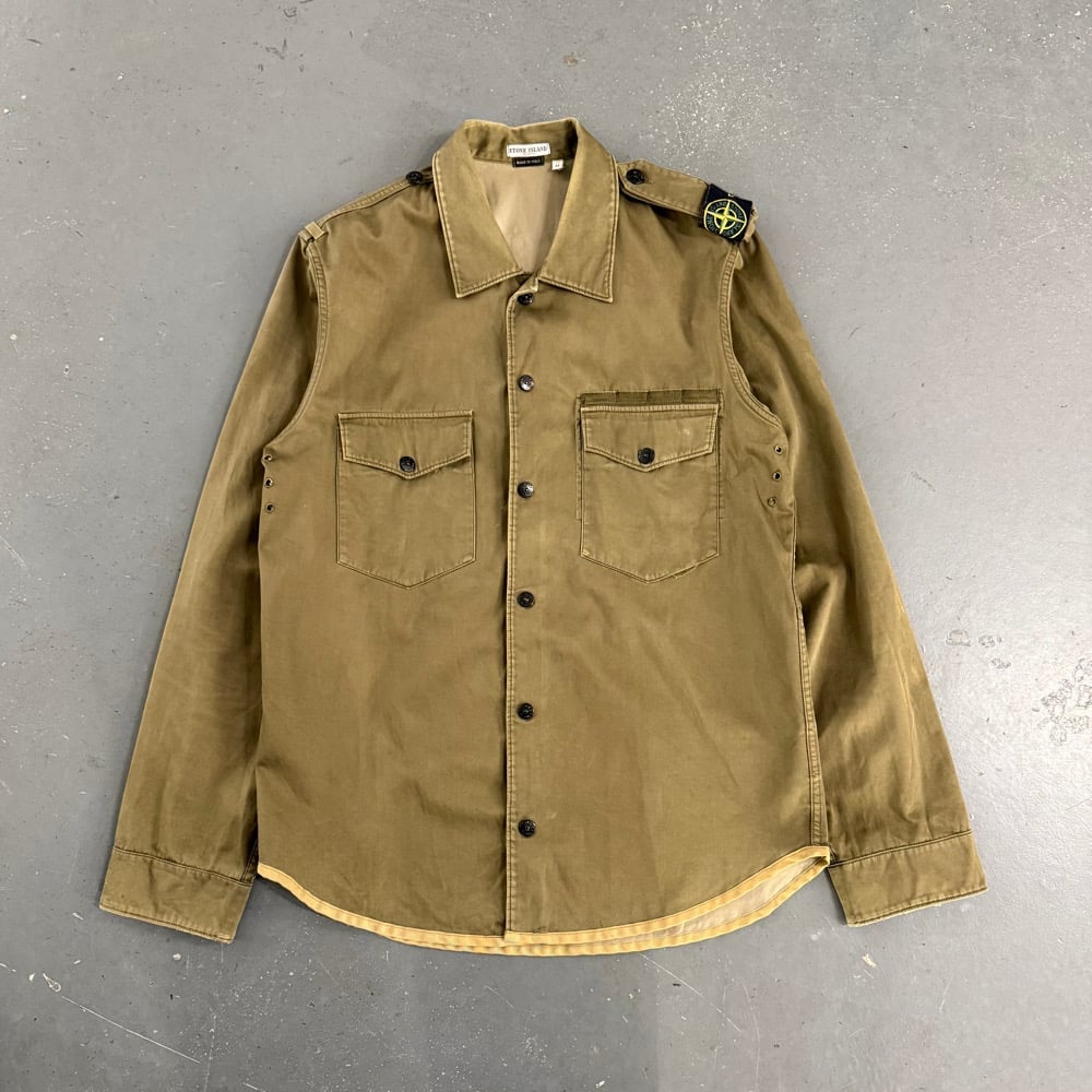 Image of AW 2005 Stone Island Raso Floccato Overshirt, size medium