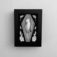 Image 1 of Bird in coffin print