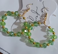 Image 1 of Green 💚 & Gold Earrings 