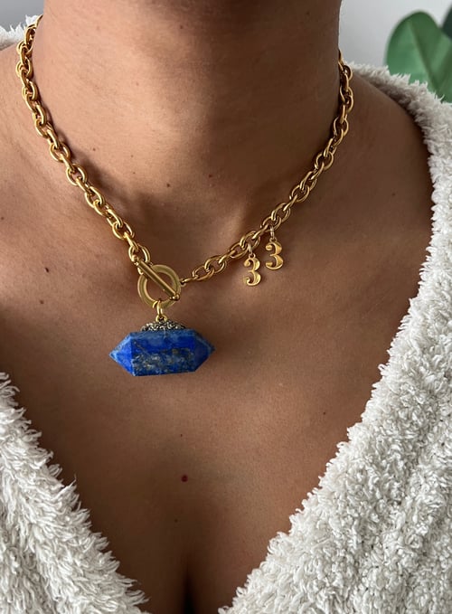 Image of MY ROCK  • Lapis Lazuli Angel Number Necklace