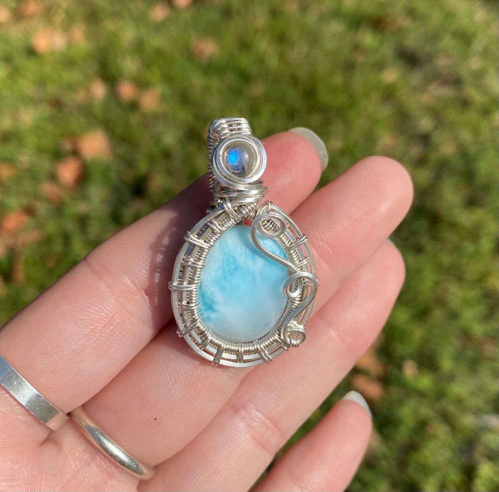 Image of Larimar + Labradorite Pendant