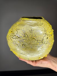 Image 1 of Yellow Crackle Vase #1