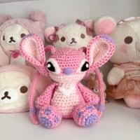 Image 3 of Blue/ Pink Alien Crochet Amigurumi