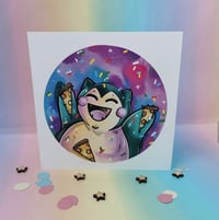 Snorlax Pizza party greetings card