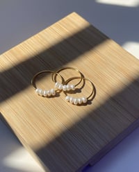 Image 1 of Morning Mist Pearl Ring | 18K Gold-Plated