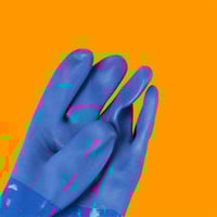 Image 4 of Oil & Acid Resistant Blue Lining Industrial Safety Gloves