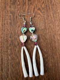 Double Abalone Heart Earrings