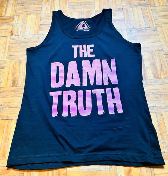 Image of Ladies Pink on Black Tank Top