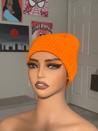 Image 1 of Orange Fitted Beanie